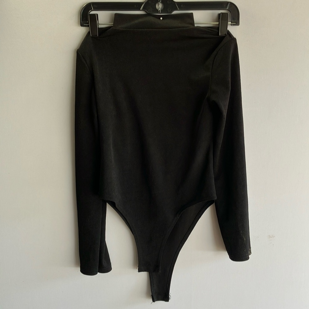 Boohoo Black Bodysuit One Piece with Long Sleeves